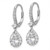 Cheryl M Sterling Silver Rhodium-plated Polished Pear CZ Halo Leverback Dangle Earrings