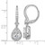 Cheryl M Sterling Silver Rhodium-plated Polished Pear CZ Halo Leverback Dangle Earrings