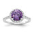 Cheryl M Sterling Silver Rhodium-plated Polished Purple and White CZ Round Halo Ring - QC-EDD20B3E-6831