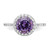 Cheryl M Sterling Silver Rhodium-plated Polished Purple and White CZ Round Halo Ring - QC-EDD20B3E-6831