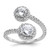 Cheryl M Sterling Silver Rhodium-plated Polished Round CZ Halo Bypass Ring - QC-AB52C082-2980