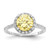Cheryl M Sterling Silver Rhodium-plated Polished Yellow and White CZ Round Halo Ring - QC-7F613AFB-9751