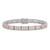 Cheryl M Sterling Silver Rhodium-plated Princess-cut Pink Nano Crystal and White Brilliant-cut CZ 7.25 Inch Bracelet