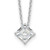 Cheryl M Sterling Silver Rhodium-plated Square Step-Cut CZ 16 Inch Necklace with 2 Inch Extender