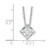 Cheryl M Sterling Silver Rhodium-plated Square Step-Cut CZ 16 Inch Necklace with 2 Inch Extender