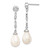 Cheryl M Sterling Silver Rhodium-plated Teardrop Freshwater Cultured Pearl and Brilliant-cut CZ Post Dangle Earrings - QC-4FF2A9A2-5030