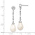 Cheryl M Sterling Silver Rhodium-plated Teardrop Freshwater Cultured Pearl and Brilliant-cut CZ Post Dangle Earrings - QC-4FF2A9A2-5030