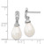 Cheryl M Sterling Silver Rhodium-plated Teardrop White Freshwater Cultured Pearl and Brilliant-cut CZ Post Dangle Earrings - QC-67484EDF-9217