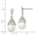 Cheryl M Sterling Silver Rhodium-plated Teardrop White Freshwater Cultured Pearl and Brilliant-cut CZ Post Dangle Earrings - QC-DCE4AEE5-6354