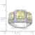 Cheryl M Sterling Silver Rhodium-plated Yellow Radiant-cut and White Brilliant-cut CZ 3 Stone Ring - QC-09FDD262-2192