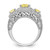 Cheryl M Sterling Silver Rhodium-plated Yellow Radiant-cut and White Brilliant-cut CZ 3 Stone Ring - QC-45C88793-6236