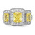 Cheryl M Sterling Silver Rhodium-plated Yellow Radiant-cut and White Brilliant-cut CZ 3 Stone Ring - QC-45C88793-6236