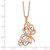 Cheryl M Sterling Silver Rose Gold-plated Polished CZ Butterfly 16 Inch with 2 Inch Extension Necklace