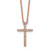 Cheryl M Sterling Silver Rose Gold-plated Polished CZ Latin Cross Necklace