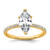 14k 2 carat Certified Lab Grown Diamond VS+ F+ Marquise Complete Solitaire with Flair Engagement Ring
