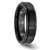 Chisel Black Ceramic Ridged Edge 6mm Brushed and Polished Band - CE-CBCB3F48-3136