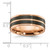 Chisel Black Zirconium Brushed and Polished Rose IP-plated 8mm Band - ZC-18E49350-7802