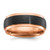 Chisel Black Zirconium Brushed and Polished Rose IP-plated 8mm Band - ZC-8D58003A-8214