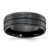 Chisel Black Zirconium Brushed Polished and Hammered with Blue IP-plated 8mm Band - ZC-DA4640D2-7978