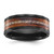 Chisel Black Zirconium Polished Faceted with Wood and Deer Antler Inlay 8mm Band - ZC-A4FD25E8-9350