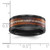 Chisel Black Zirconium Polished Faceted with Wood and Deer Antler Inlay 8mm Band - ZC-A4FD25E8-9350
