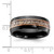 Chisel Black Zirconium Polished Rose IP-plated with Antler Inlay 8mm Band - ZC-7F27333F-9312