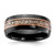 Chisel Black Zirconium Polished Rose IP-plated with Antler Inlay 8mm Band - ZC-F85DFF46-8823