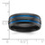 Chisel Black Zirconium Polished with Blue IP-plated Stripes 8mm Band - ZC-0651C87F-9920