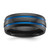 Chisel Black Zirconium Polished with Blue IP-plated Stripes 8mm Band - ZC-14F76BFA-4535