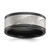 Chisel Black Zirconium Polished with Damascus Inlay 9mm Band - ZC-0F872AB4-3311