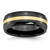 Chisel Ceramic Black with 14k Gold Inlay 8mm Polished Band - CE-A590DC1D-3195