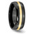 Chisel Ceramic Black with 14k Gold Inlay 8mm Polished Band - CE-AF2166B8-4981