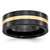 Chisel Ceramic Flat Black with 14k Gold Inlay 8mm Polished Band - CE-2579DB11-6702