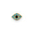 14K 20 Gauge Polished Blue CZ Evil Eye Nose Stud
