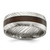 Chisel Damascus Steel Polished with Ebony Wood Inlay 8mm Band - SR-AE126F0E-2467