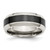 Chisel Stainless Steel Base with Polished Black Ceramic Center Beveled Band - SR-B226A2DC-4511