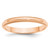 10k Rose Gold 3mm Milgrain Half Round Wedding Band Size 10