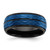 Chisel Stainless Steel Brushed and Polished Black and Blue IP-plated 8mm Band - SR-9A4E2C49-8998