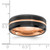 Chisel Stainless Steel Brushed and Polished Black and Rose IP-plated 8mm Band - SR-0E142B6F-7323