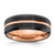 Chisel Stainless Steel Brushed and Polished Black and Rose IP-plated 8mm Band - SR-0EE1B78E-6014