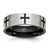 Chisel Stainless Steel Brushed and Polished Black IP-plated Crosses 7mm Band - SR-44ABA3F8-3786