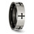 Chisel Stainless Steel Brushed and Polished Black IP-plated Crosses 7mm Band - SR-AF8993C2-6338