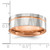 Chisel Stainless Steel Brushed and Polished Faceted Rose IP-plated 8mm Band - SR-64E690B9-7219