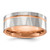 Chisel Stainless Steel Brushed and Polished Faceted Rose IP-plated 8mm Band - SR-A0F1AFCE-5100