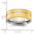 Chisel Stainless Steel Brushed and Polished Yellow IP-plated Grooved 8mm Band - SR-4C17AD59-9648
