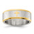 Chisel Stainless Steel Brushed and Polished Yellow IP-plated Lord's Prayer 8mm Band - SR-42FDED2C-6250