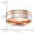 Chisel Stainless Steel Brushed Rose IP-plated Stripes 8mm Band - SR-8C876AFB-5793