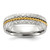 Chisel Stainless Steel Brushed, Polished and Textured Yellow IP-plated Center 6mm Band - SR-A587A023-1318