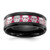 Chisel Stainless Steel Polished  Black IP-plated Skulls with Pink Carbon Fiber Inlay 8mm Band - SR-E9AD00F7-6054