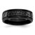 Chisel Stainless Steel Polished and Hammered Black IP-plated 7mm Band - SR-C0624BD0-6227
